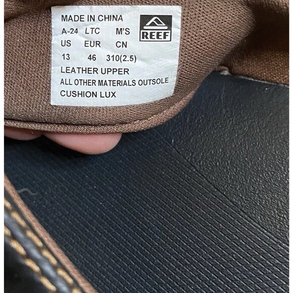 Reef Thong Sandals Men 13 EU 46 Black Cushioned Lux Slippers Flip Flop Comfort - Picture 5 of 6